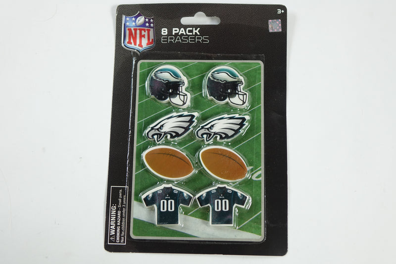 NFL Philadelphia Eagle 8pk Shaped Erasers on Blister Card