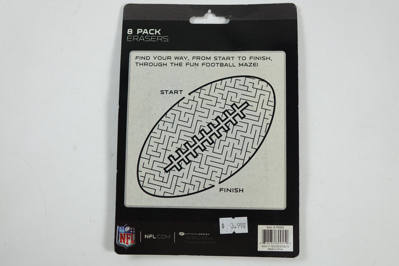 NFL Philadelphia Eagle 8pk Shaped Erasers on Blister Card