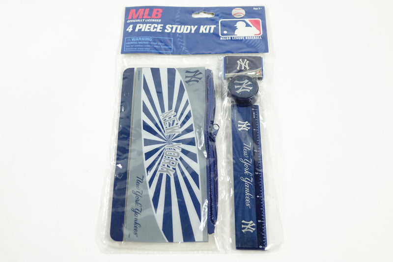 New York Yankees MLB Ruler Earser Pencil Pouch Sharpener Study Kit 4 PIECE