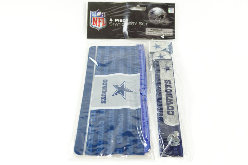 NFL Dallas Cowboys 4pk Study kit on Blister Card - Pouch Ruler Sharpener Eraser