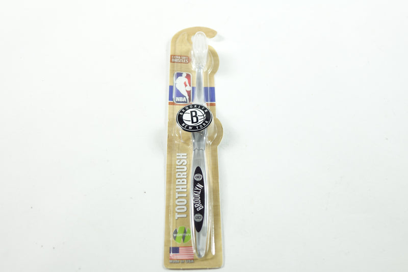 NBA Brooklyn Nets NBA-BRKN-1PKTB Toothbrush w/Extra-Soft Bristles