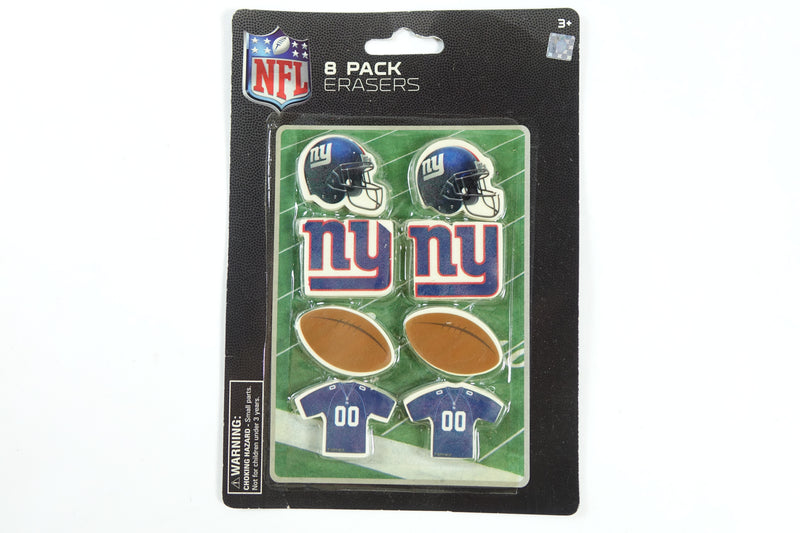 8Pk Erasers NFL New York Giants