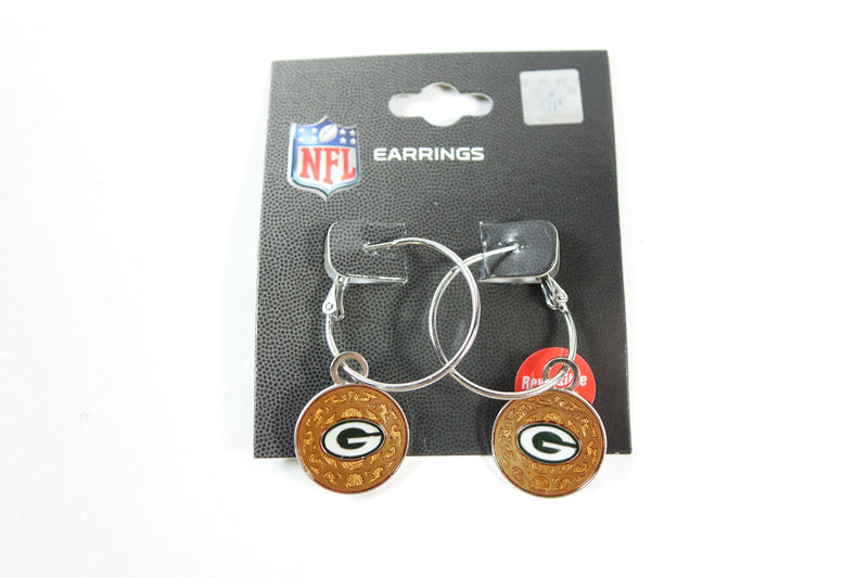 NFL Green Bay Packers Hoop Earring with Gold Reversible Charms