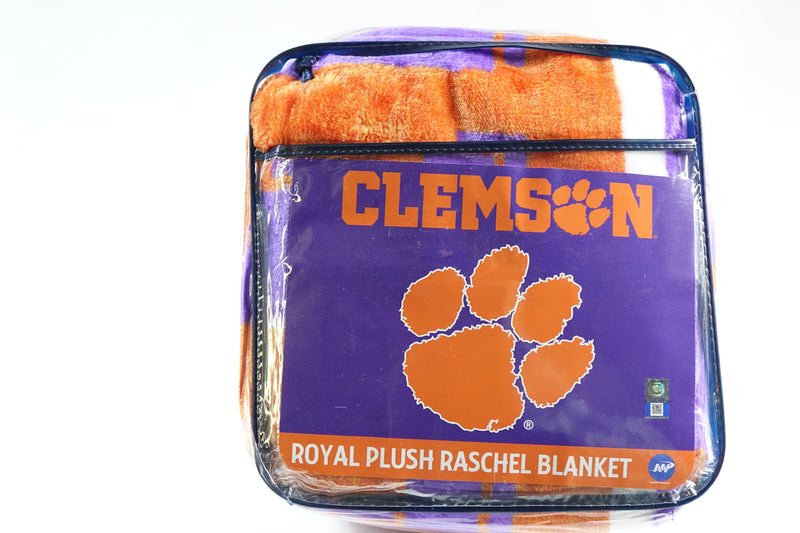 NCAA Clemson Tigers Raschel Throw Blanket,60" x 80", Basic