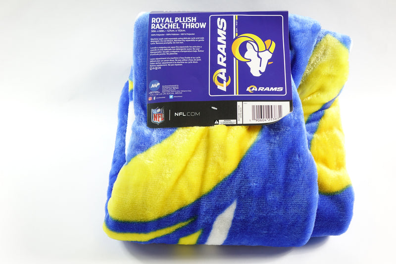 NFL Los Angeles Rams Raschel Throw Blanket, 50" x 60", Restructure