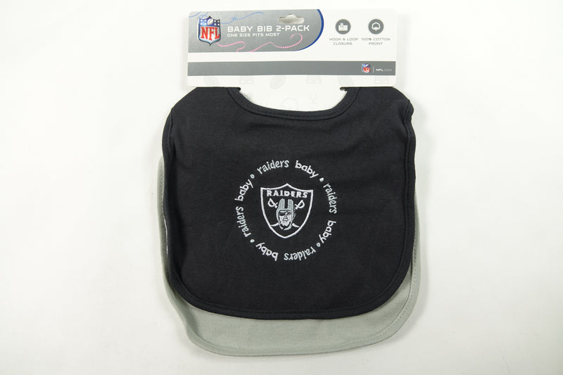 BabyFanatic Bibs 2 Pack - NFL Las Vegas Raiders - Officially Licensed Baby Appar