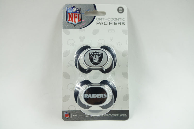 Baby Fanatic Officially Licensed Unisex Pacifier 2-Pack - Las Vegas Raiders NFL