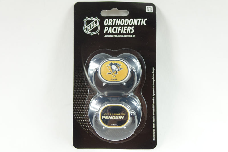 NHL Pittsburg Penguins Orthodontic Pacifiers - 2 PACK