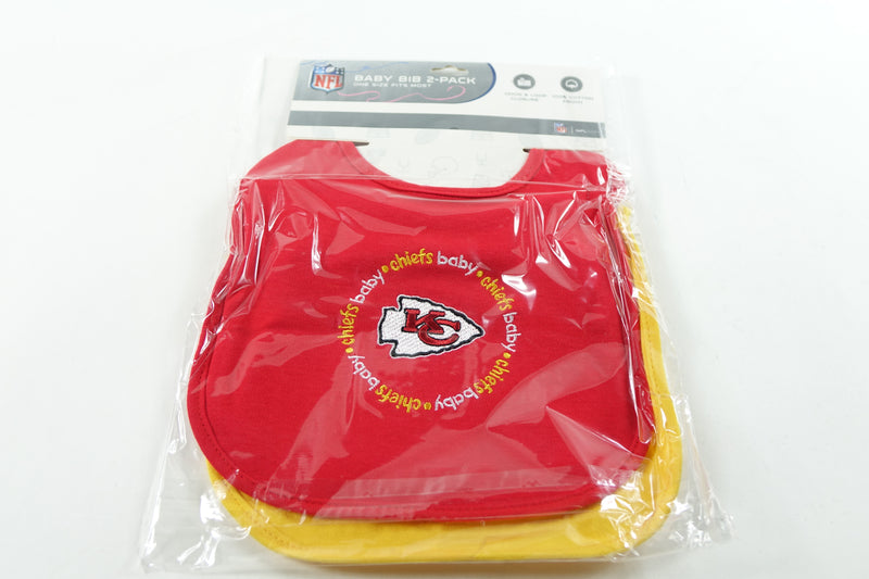 BabyFanatics Sports Themed Apparel Baby Bib Set, Kansas City Chiefs NFL One Size