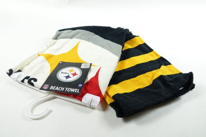 The Company NFL Pittsburgh Steelers Stripes Beach Towel, 30" x 60" , Black