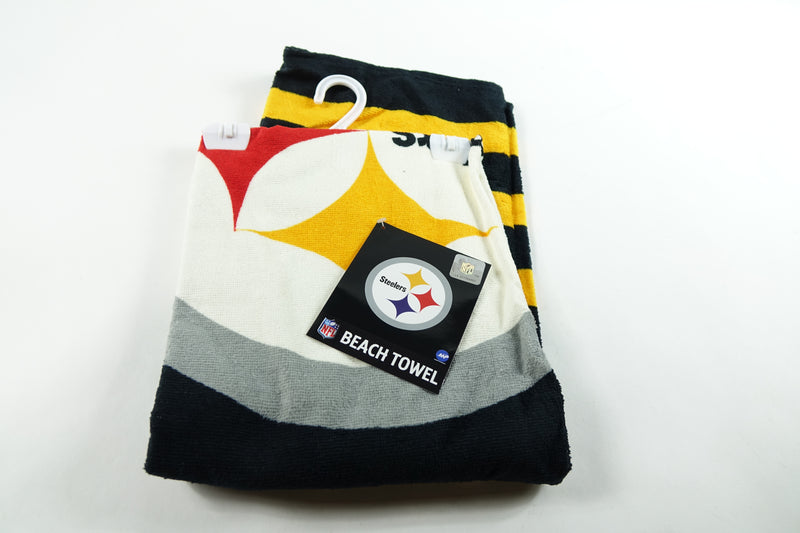 The Company NFL Pittsburgh Steelers Stripes Beach Towel, 30" x 60" , Black