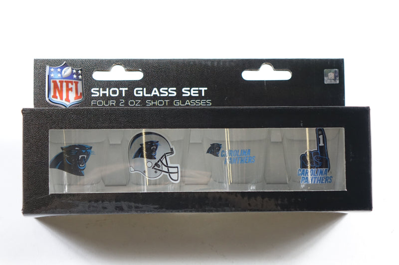 NFL 4pk 2oz Team Shot Glasses (Panthers)