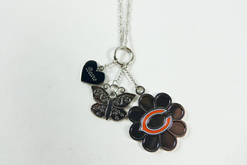 NFL Chicago Bears Flower Charm Necklace