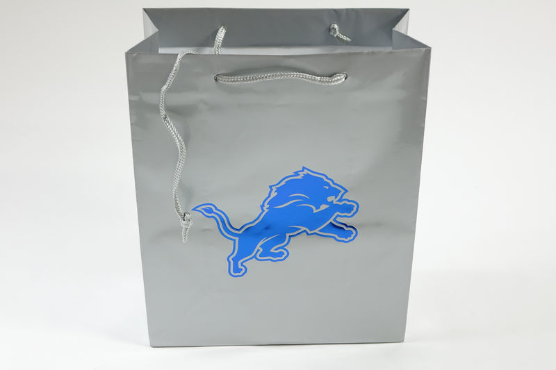 NFL Detroit Lions Gift Bag Elegant Silver, Team Color