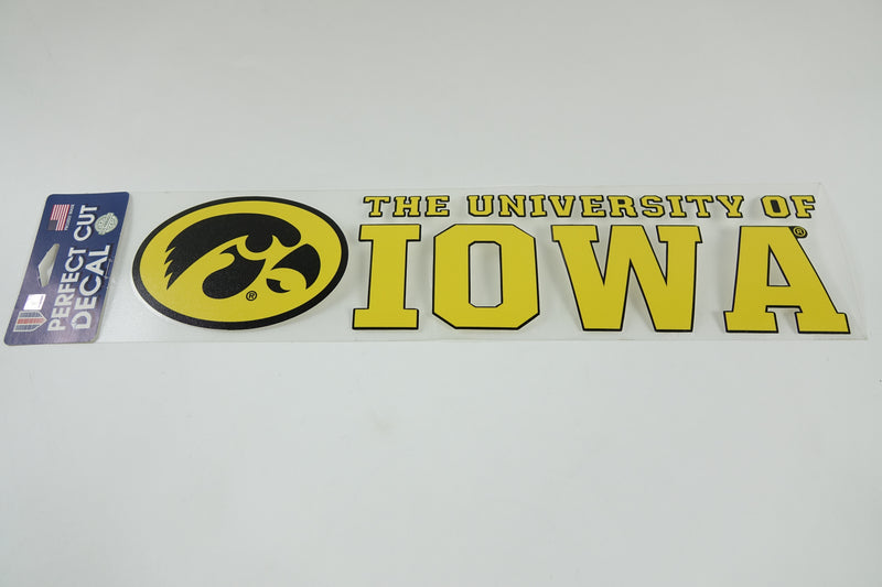 NCAA University of Iowa Perfect Cut Decals, 4" x 17"