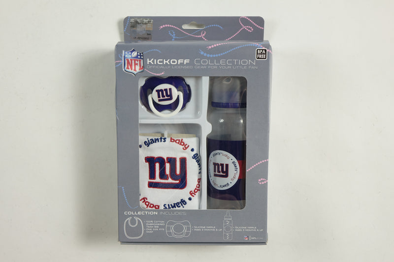 NFL New York Giants - Baby Bib, Bottle, and Pacifier - Kickoff Collection