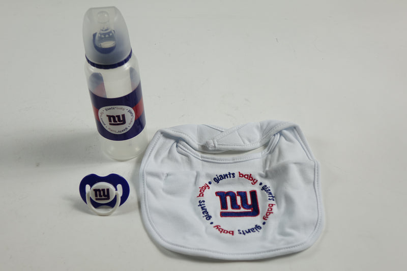 NFL New York Giants - Baby Bib, Bottle, and Pacifier - Kickoff Collection