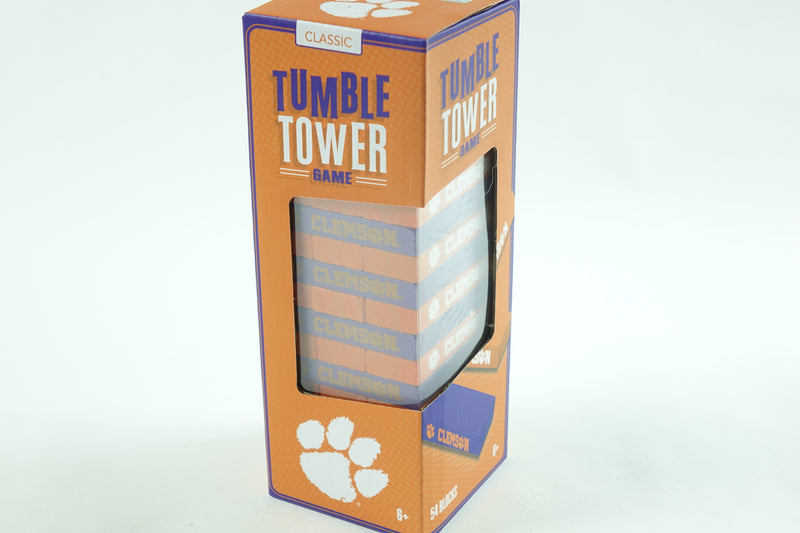 Game Day - NCAA Clemson Tigers -Tumble Tower, Real Wood Blocks