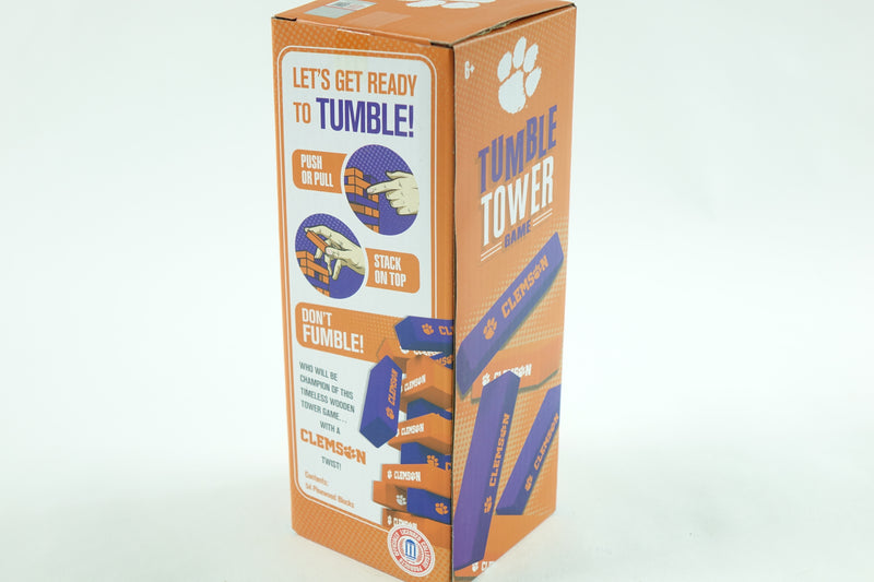 Game Day - NCAA Clemson Tigers -Tumble Tower, Real Wood Blocks