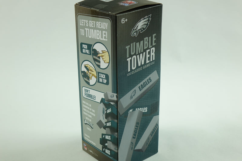 Game Day - NFL Philadelphia Eagles - Tumble Tower, Real Wood Blocks