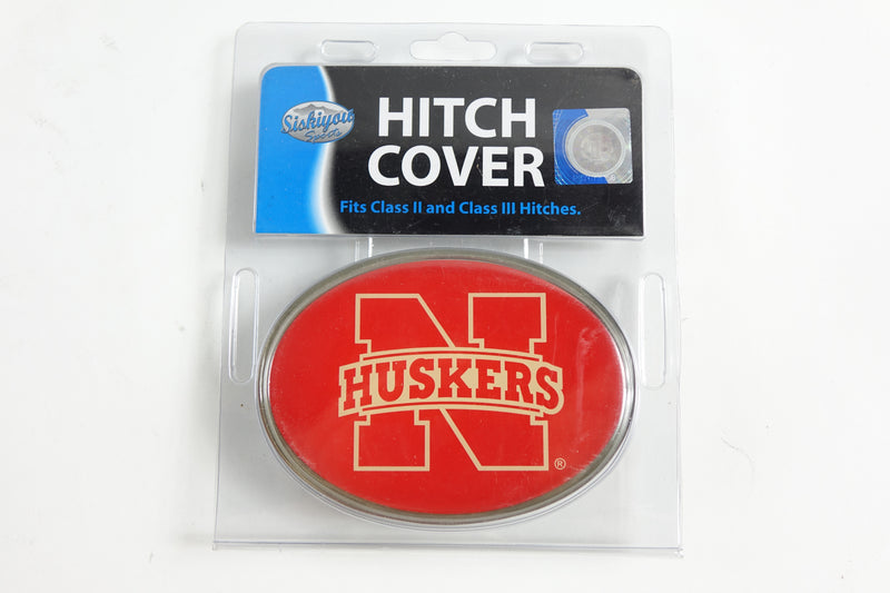 NCAA Nebraska Cornhuskers Oval Metal Class II and III Hitch Cover, One Size, Red