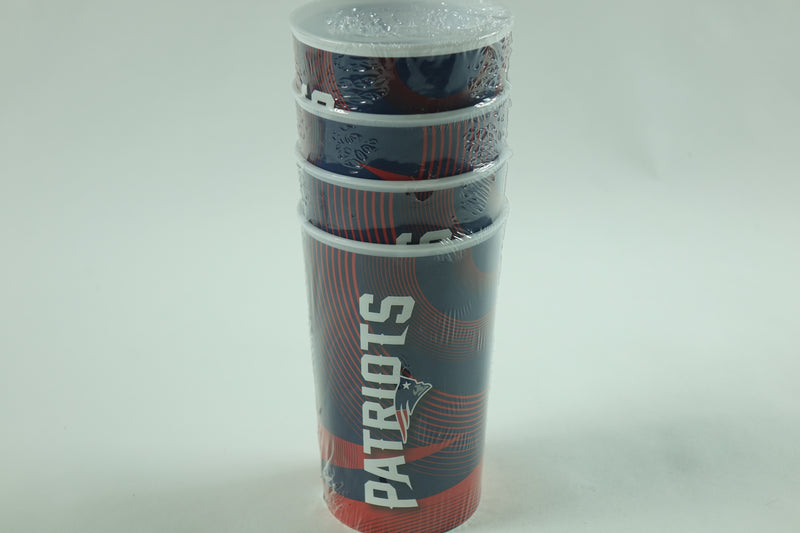 NFL New England Patriots 22oz Plastic Cups (4 Pack)