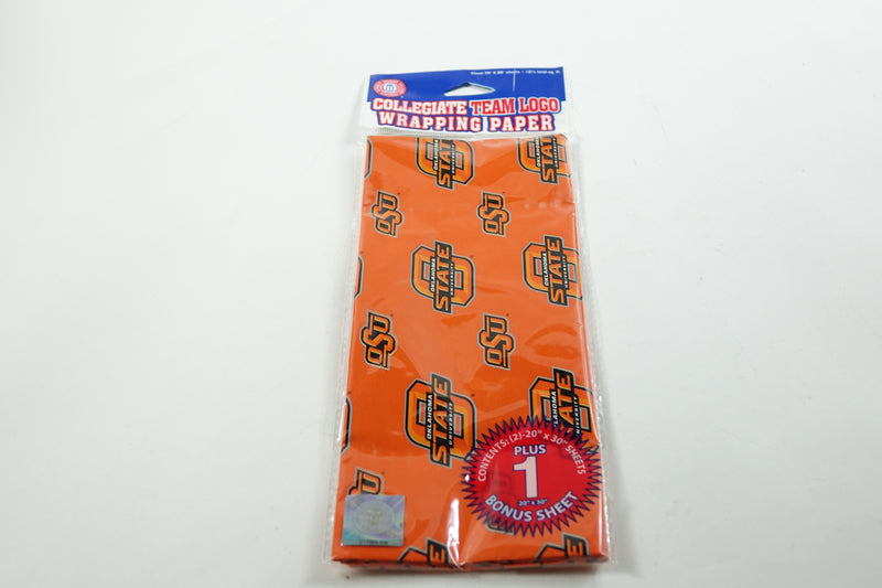 NCAA Oklahoma State Wrapping Paper- 24 Pack