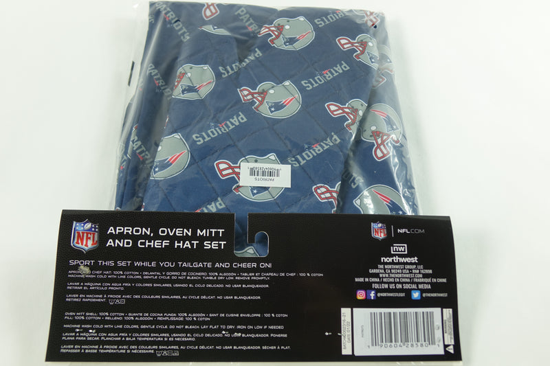 Northwest NFL New England Patriots 3-Piece Apron, Oven Mitt and Chef Hat Set