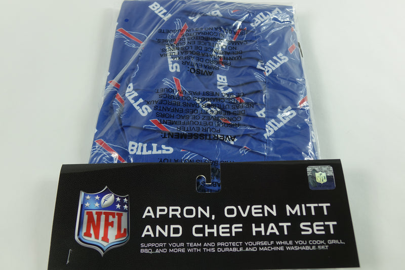 Northwest NFL Buffalo Bills Adult 3-Piece Apron, Oven Mitt and Chef Hat Set