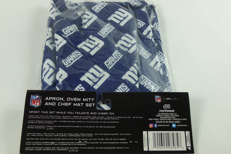 Northwest NFL New York Giants Adult 3-Piece Apron, Oven Mitt and Chef Hat Set