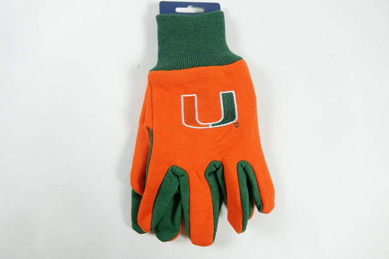 NCAA Miami Hurricanes Two-Tone Gloves, Orange/Green Small S S