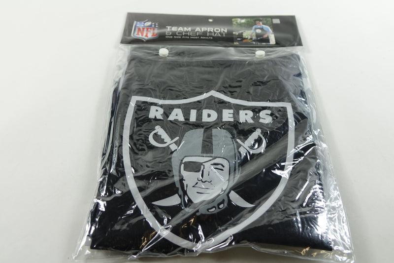 NFL Oakland Raiders Chef Hat and Apron Set, Black, One Size