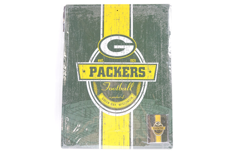 NFL Green Bay Packers 16" x 12" Tin Sign for Sports Fan Game Room, One Size