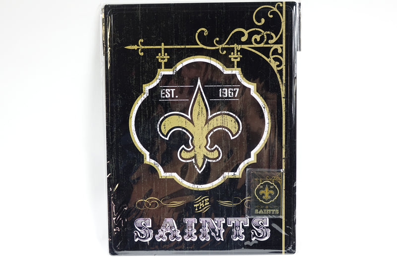 NFL New Orleans Saints 16" x 12" Tin Sign for Sports Fan Game Room Bonus magnet