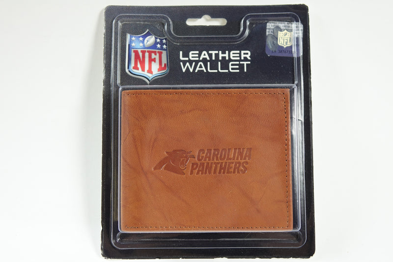 NFL Embossed Leather Billfold Wallet with Man Made Interior, Caroli 3.25 x 4.25"