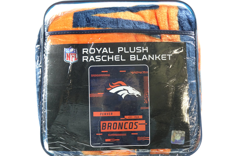 Northwest NFL Denver Broncos Royal Plush Raschel Blanket, 60"x80"