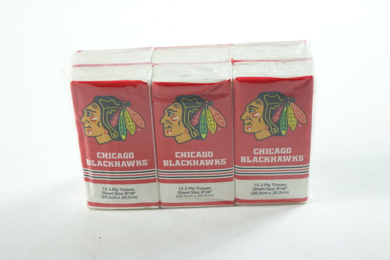 NHL Chicago Blackhawks Pocket Tissues Countertop Display (Pack of 6)