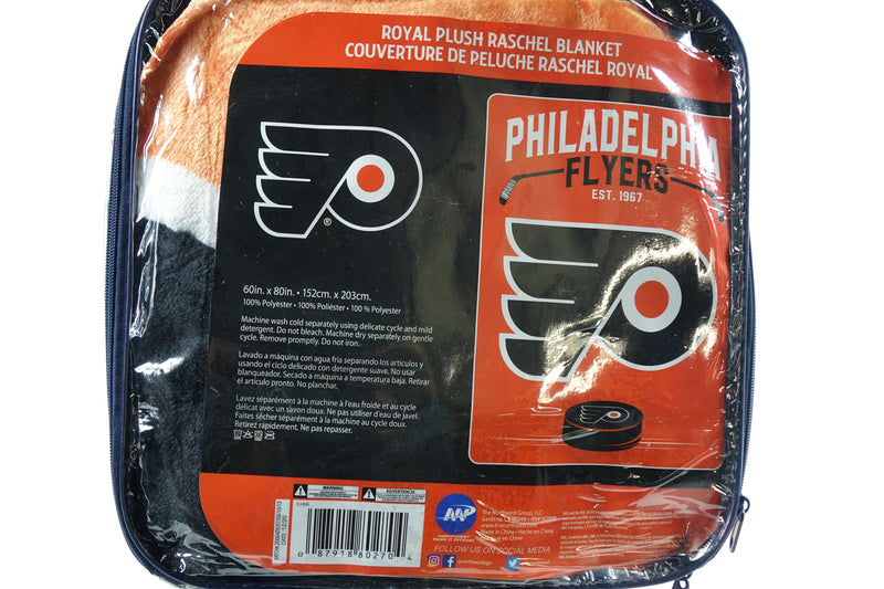 NHL Philadelphia Flyers "Inspired" Raschel Throw Blanket, 60" x 80" , orange