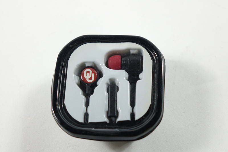 NCAA Oklahoma Sooners Hands Free Earbuds w/Mic