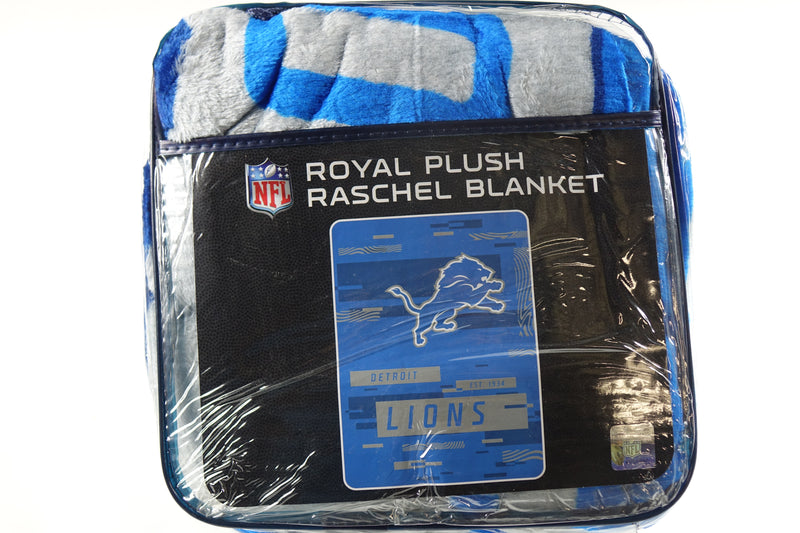 Northwest NFL Detroit Lions Royal Plush Raschel Blanket, 60"x80"