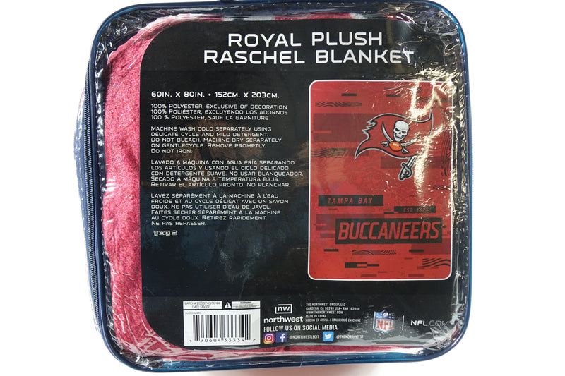 Northwest NFL Tampa Bay Buccaneers Royal Plush Raschel Blanket, 60"x80"