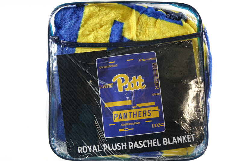 Northwest NCAA Pitt Panthers Royal Plush Raschel Blanket, 60"x80"