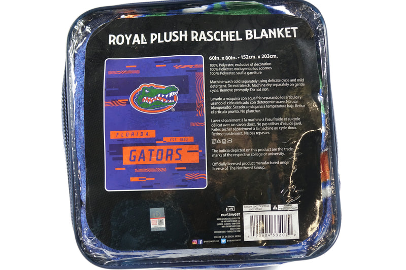 Northwest NCAA Florida Gators Royal Plush Raschel Blanket, 60"x80"