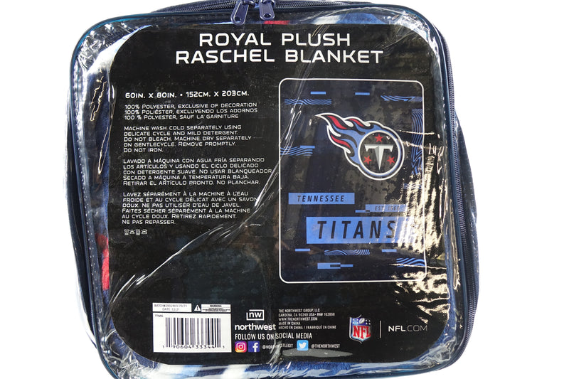 Northwest NFL Tennesse Titans Royal Plush Raschel Blanket, 60"x80"