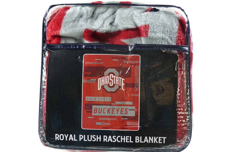 Northwest NCAA Ohio State Buckeyes Royal Plush Raschel Blanket, 60"x80"