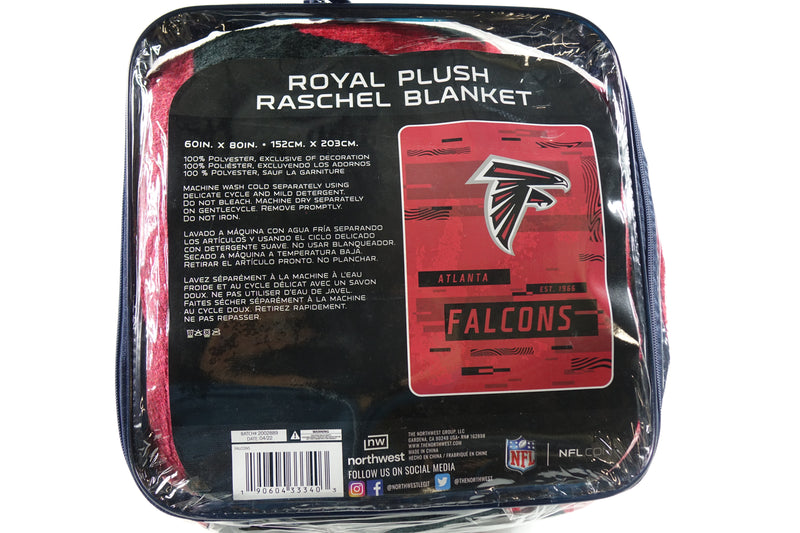 Northwest NFL Atlanta Falcons Royal Plush Raschel Blanket, 60"x80"