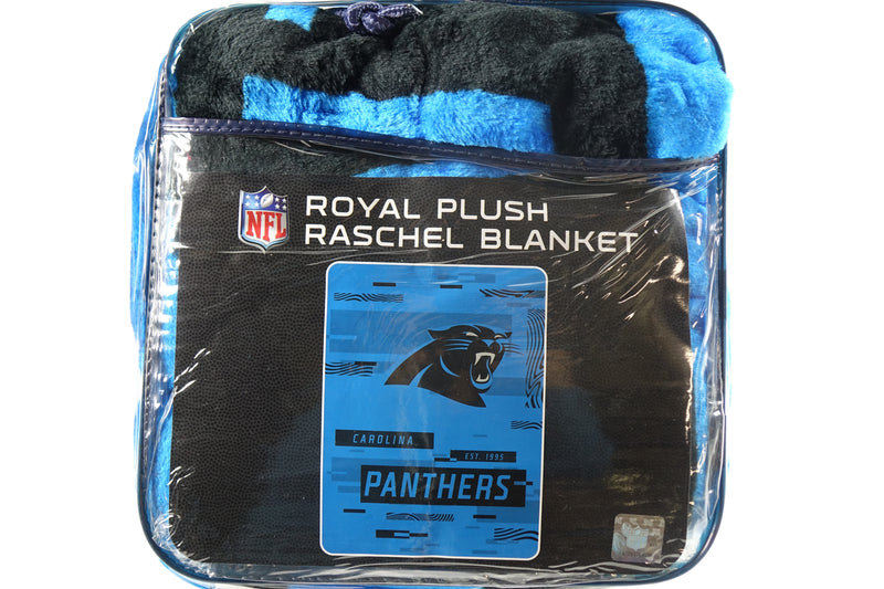 Northwest NFL Carolina Panthers Royal Plush Raschel Blanket, 60"x80"