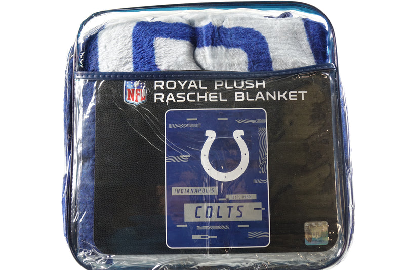 Northwest NFL Indianapolis Colts Royal Plush Raschel Blanket, 60"x80"