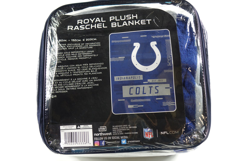 Northwest NFL Indianapolis Colts Royal Plush Raschel Blanket, 60"x80"