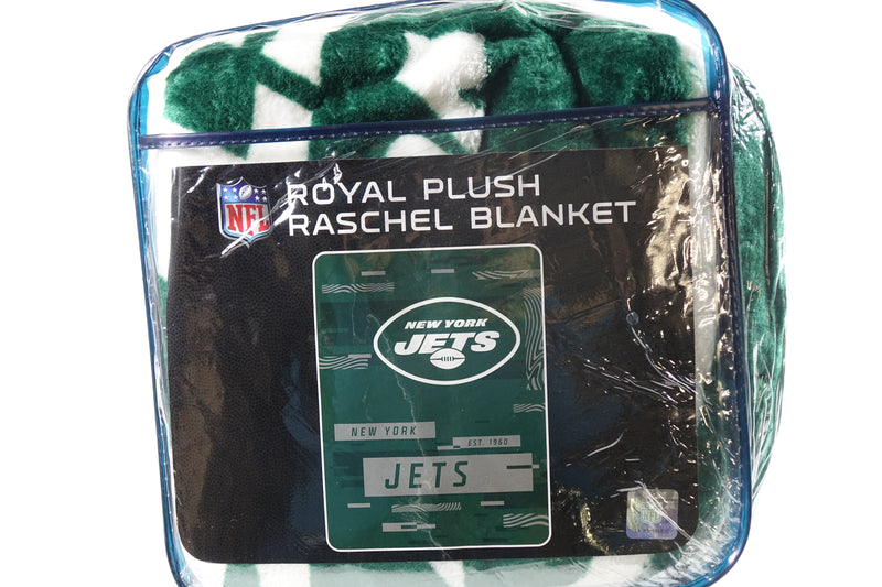 Northwest NFL New York Jets Royal Plush Raschel Blanket, 60"x80"